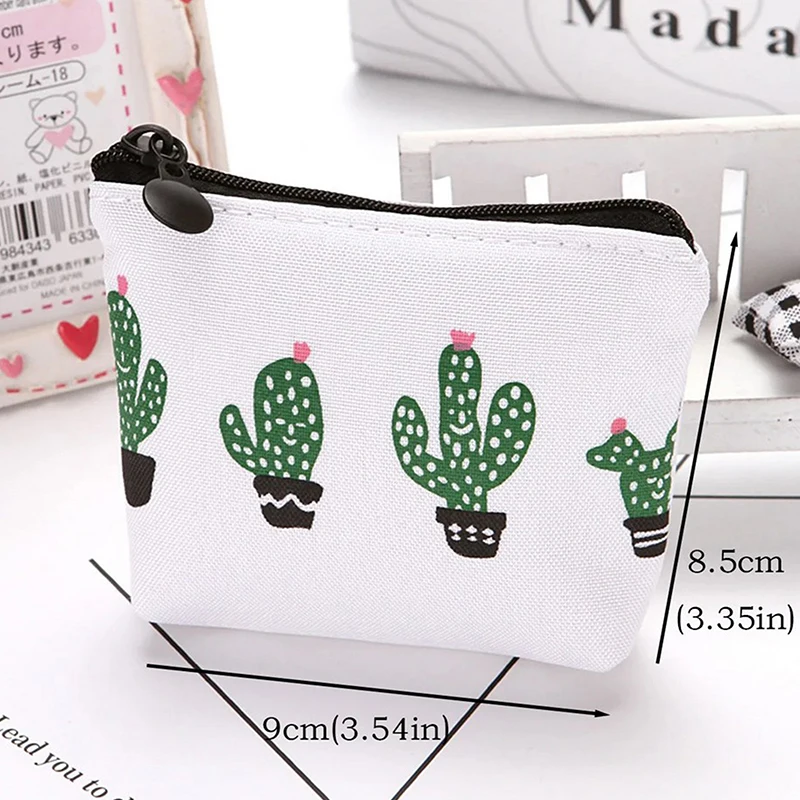 2024 New Student Coin Purse Canvas Mini Zipper Coin Bag Cute Small Purse Portable Women Wallet Change Purse Key Earphone Pouch