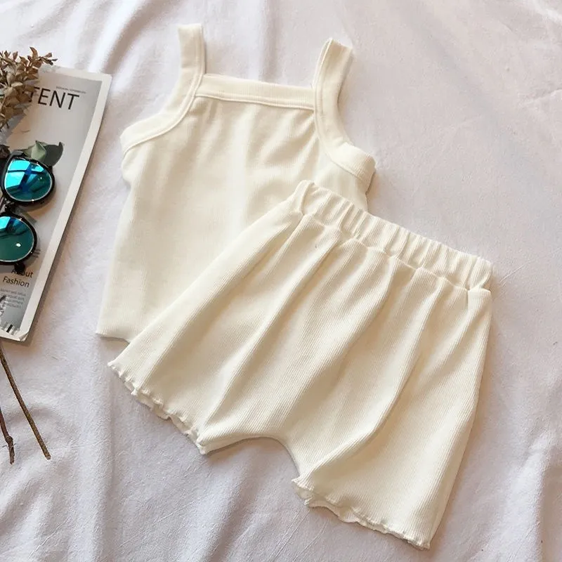 

Summer Outfit for Girls 2024 New Style Korean Fashion Pure Cotton Short Sleeve T-Shirt Shorts Two-Piece Set Baby Girls Clothes