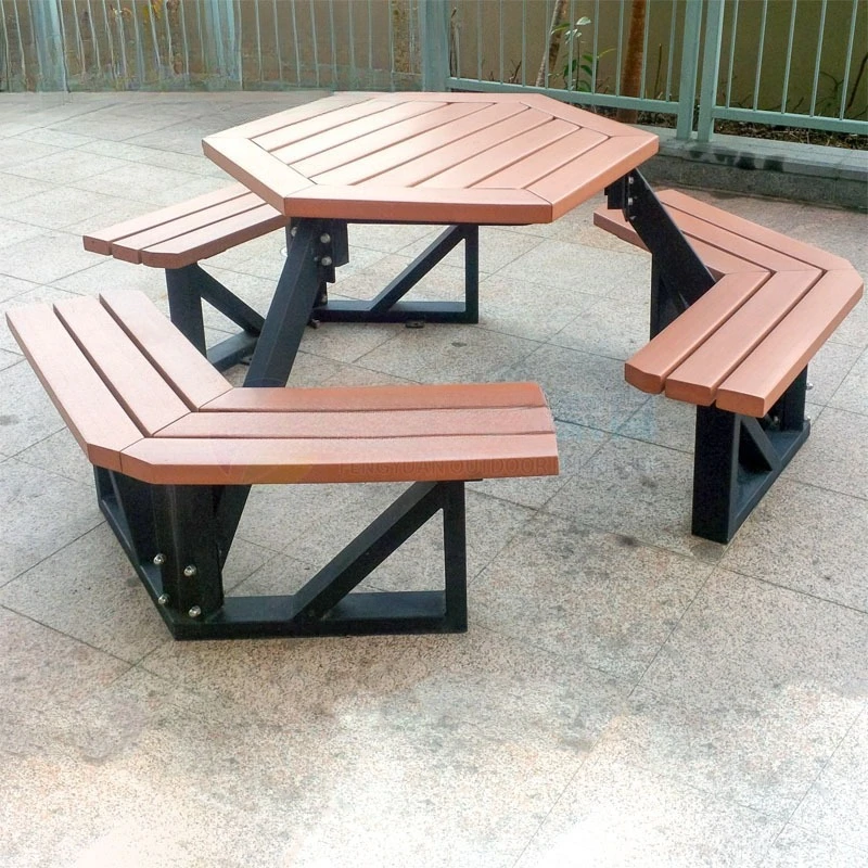 طاولات وكراسي طاولات وكراسي خشبية صديقة للبيئة من الخشب البلاستيكي وطاولة طعام من قطعة واحدة ومجموعة كراسي ذات مناظر طبيعية خلابة