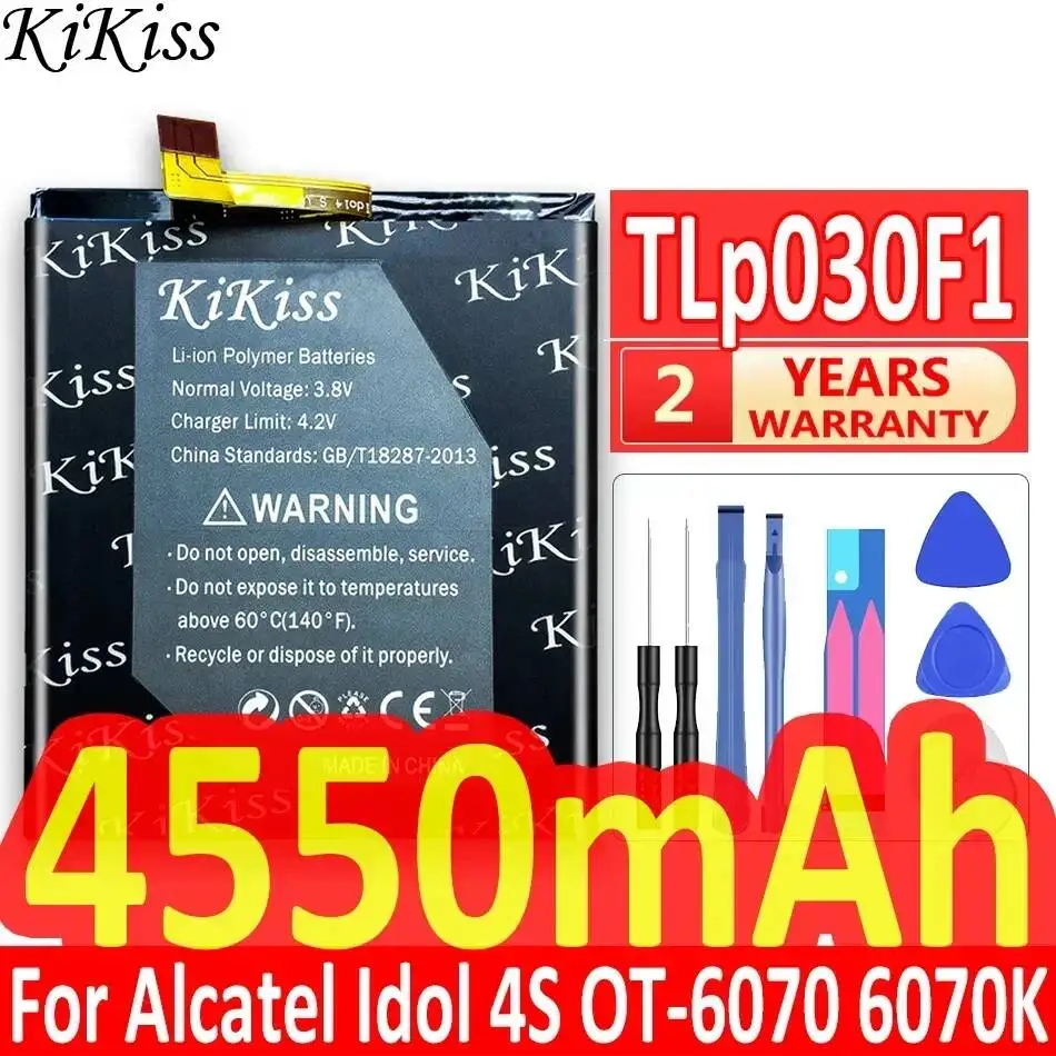 Batería de teléfono móvil TLp030F1 TLP030F2 4550mAh para Alcatel One Touch Idol 4S OT-6070 OT-6070K OT-6070O OT-6070Y