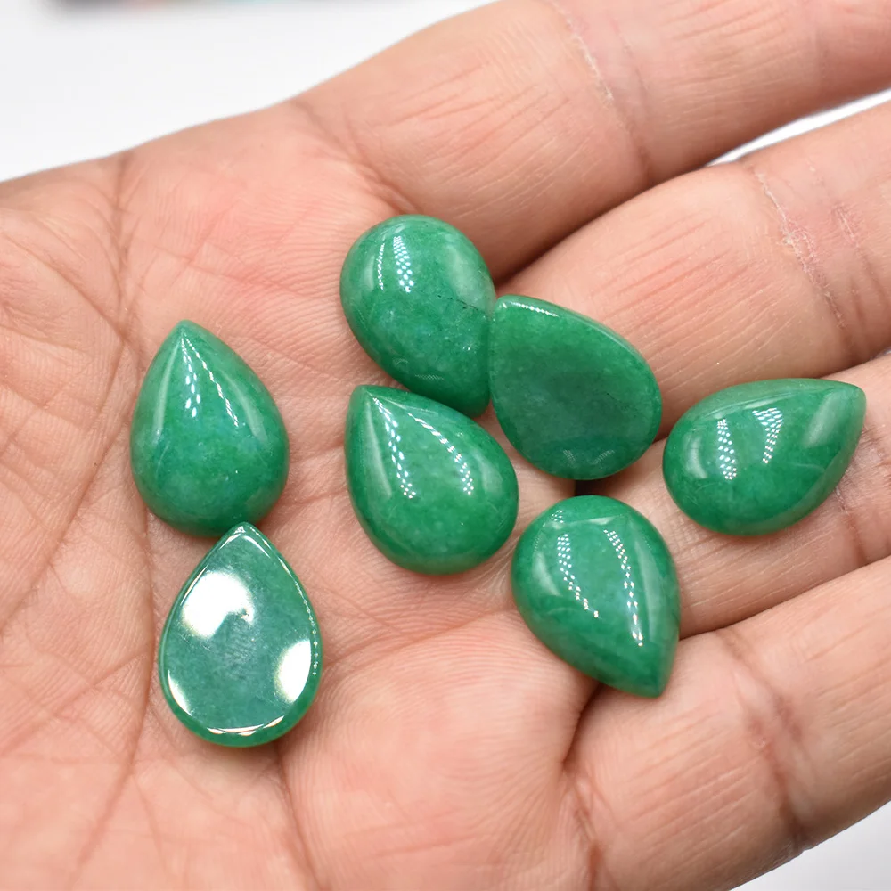 Großhandel 50 Stück/Lot verschiedene Naturstein-Cabochon-Perlen in Tropfenform 13x18mm für DIY-Schmuckzubehör Kostenloser Versand – Detail 33