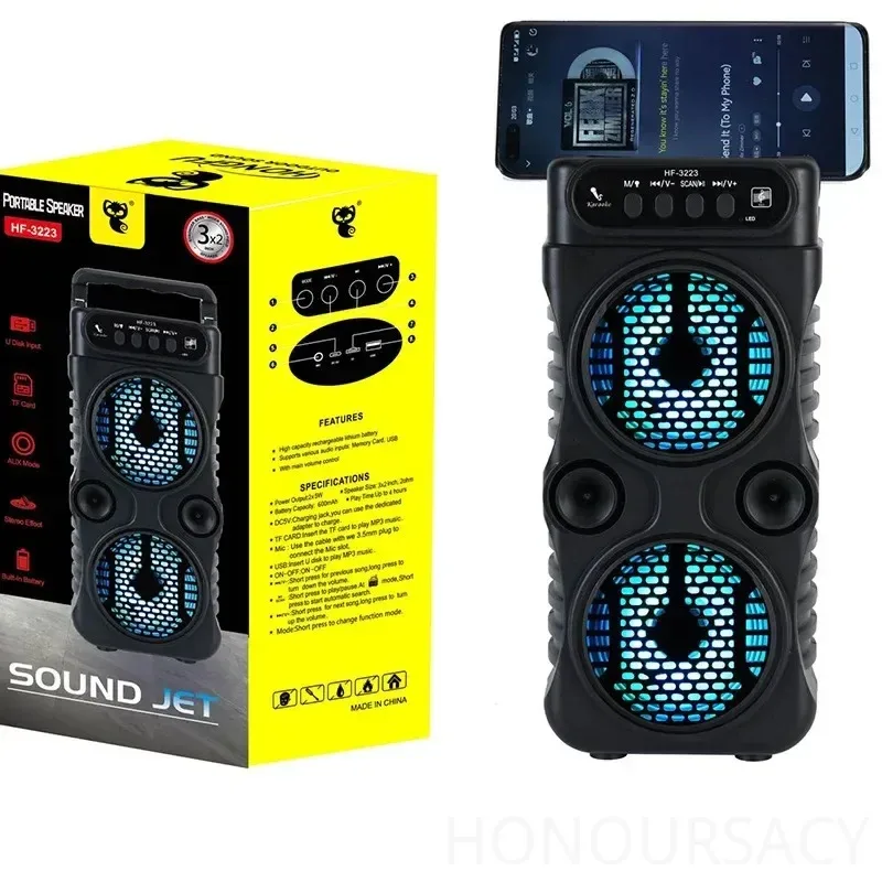 المحمولة في الهواء الطلق ساحة الرقص سمّاعات بلوتوث مع TWS/AUX/FM/TF HiFi ستيريو المحيطي مضخم الصوت MP3 مركز الموسيقى Caixa De Som