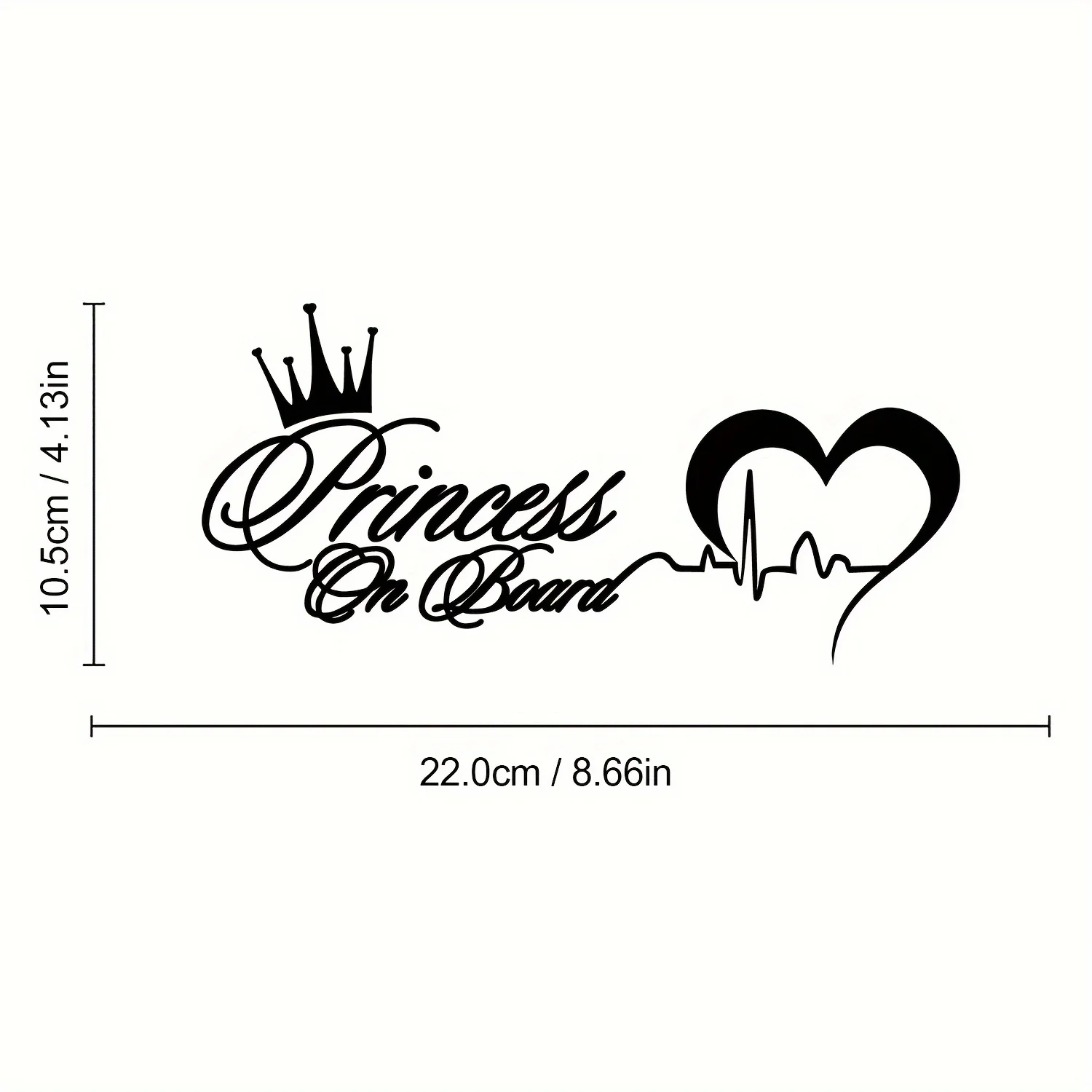 Heartbeat Princess In Car Sticker Baby Safety Warning Vinyl Decal Car Truck Window Motorcycle Helmet Decor Gift