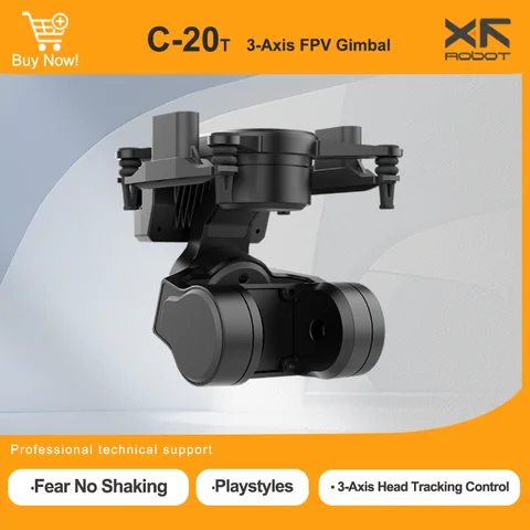 XF-C-20T 3 축 짐벌 FPV 지지대 헤드 체이스 컨트롤, 안정성 향상 PTZ 지지대, DJI O3 CADDX Walksnail 카메라, Mavlink Sbus