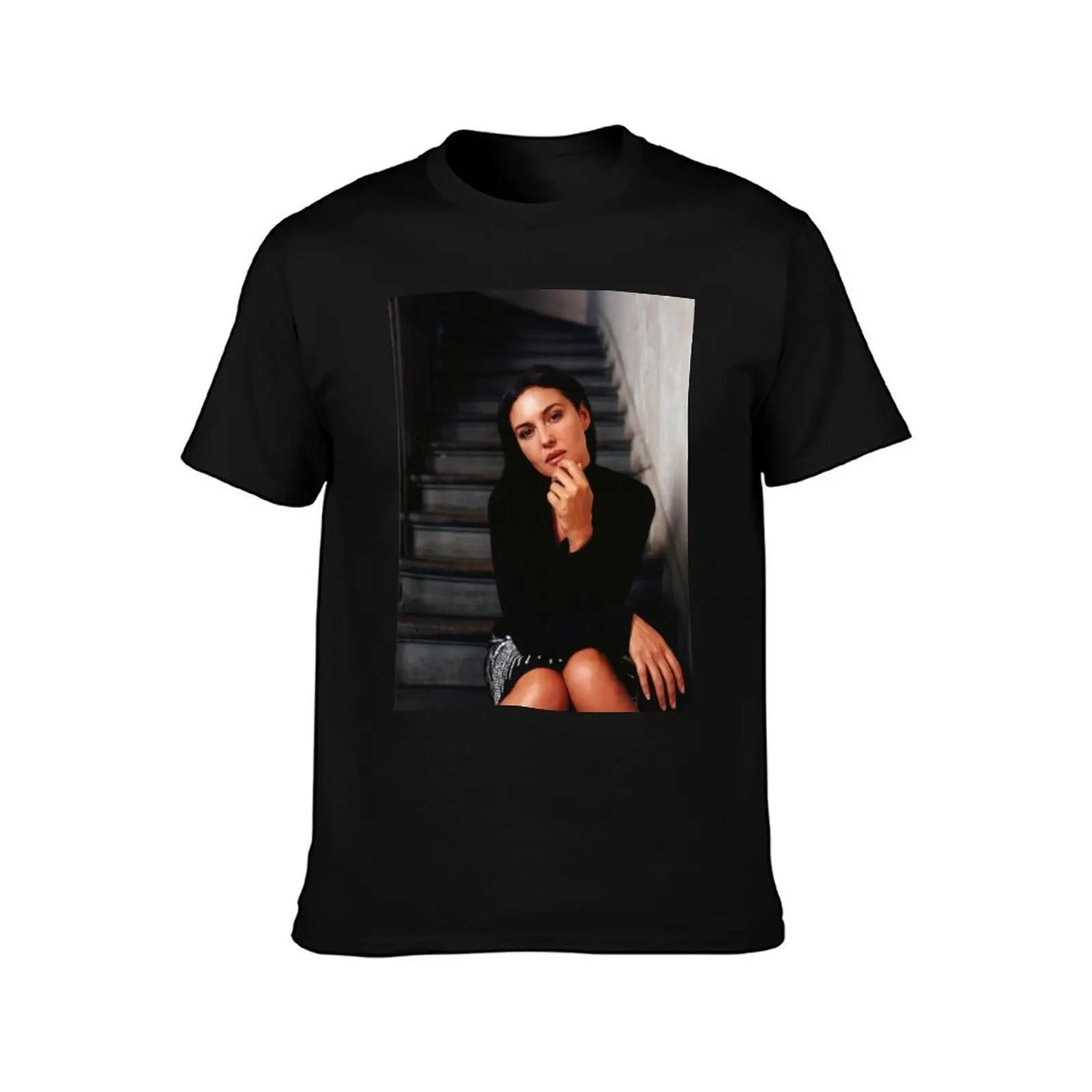 Monica Bellucci T-Shirt, Summer Casual Cotton Tee, Oversized Streetwear Tops, Vintage Graphic Print, Loose Fit Short Sleeve