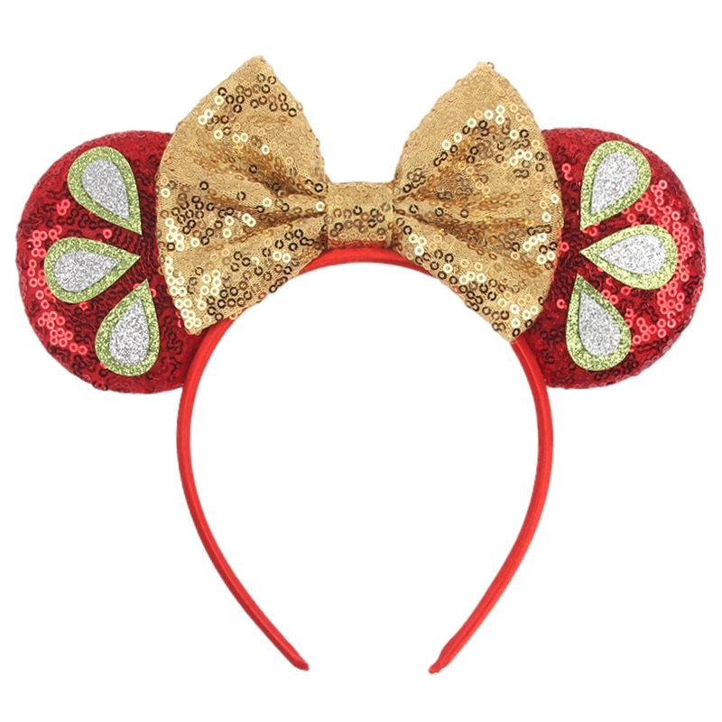 2024 Cute Mouse Ears Headband For Girls And Adult Sequins 5‘’Bow Hairband Festival Party Cosplay DIY Hair Accessories