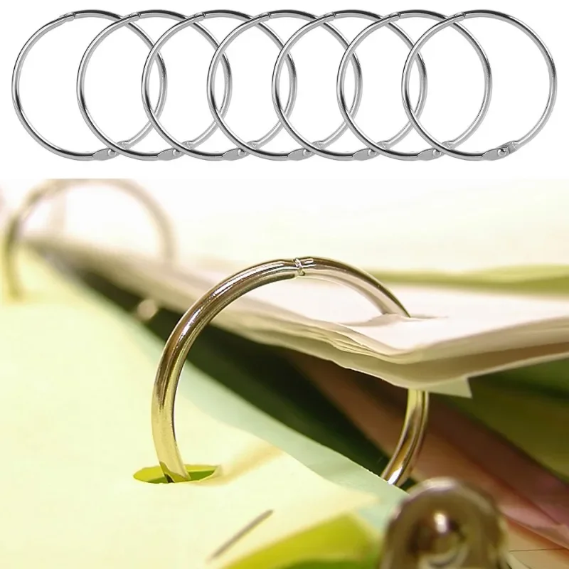 Metal Loose Leaf Binder Ring Book Binder Ring Clip for Index Card 38/50mm Book Hoops Opening Office Binding Supplies Photo Album