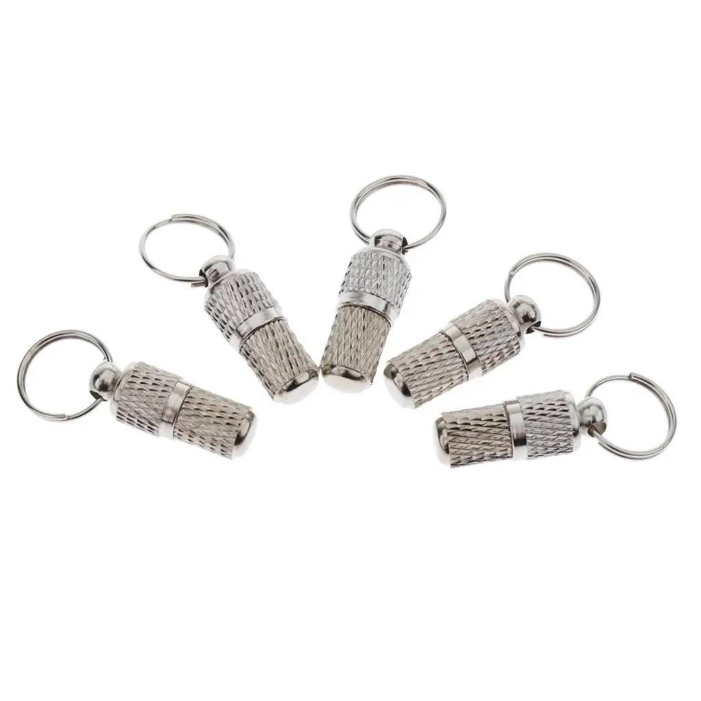 Pack of 5Pcs, Pet Anti-Lost Address ID Tag Barrel Metal Waterproof Name Label Tube Collar