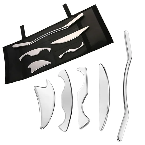 Imagen 1 del producto Herramientas profesionales Gua Sha de acero inoxidable, terapia de liberación de tejido profundo, tabla de raspado IASTM, masajeadores miofasciales, envío directo
