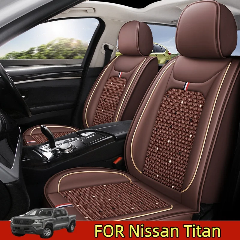 

FOR NISSAN TITAN flyingbanner car seat Covers Faux Leather Waterproof Easy Clean Easy Installation (Leopard Gray Velvet Black,
