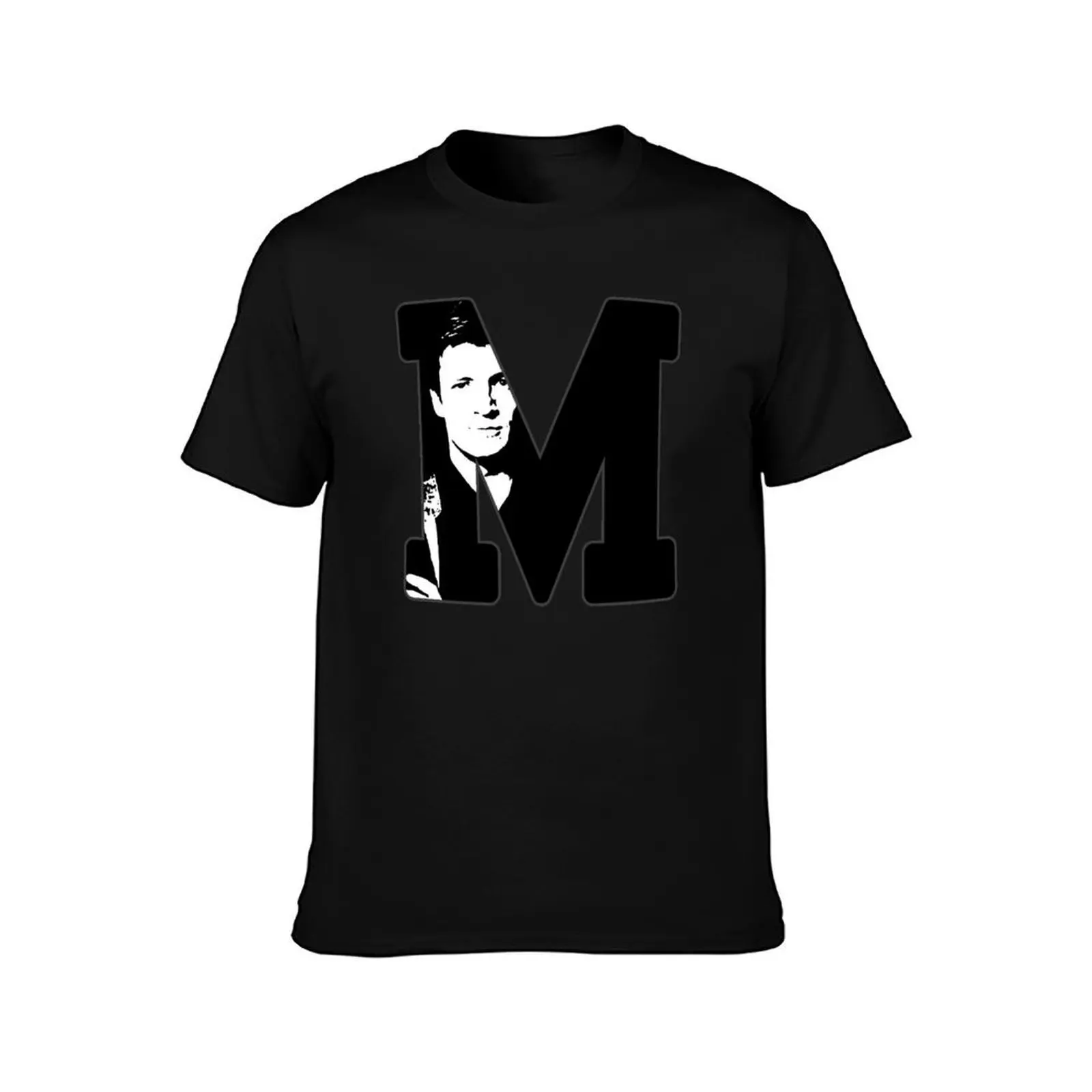 M for Mal T-Shirt, Summer Casual Cotton Tee, Oversized Streetwear Tops, Vintage Graphic Print, Loose Fit Short Sleeve