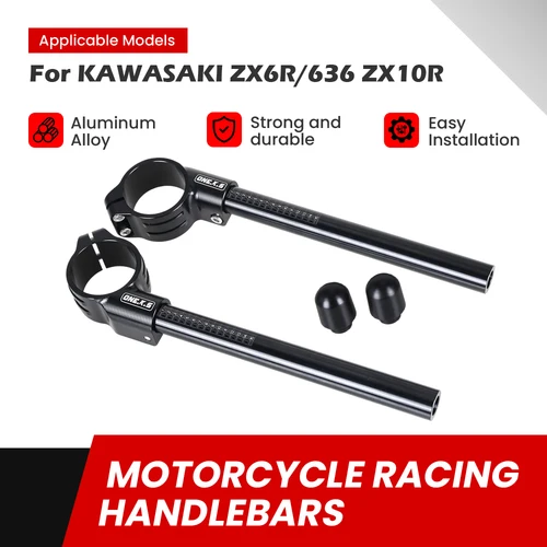 Manillar de motocicleta de 50MM de alta calidad, barras de mango de horquilla con Clip para KAWASAKI ZX6R 2003 - 2008 ZX636 2013-2025 ZX10R 2004-2025