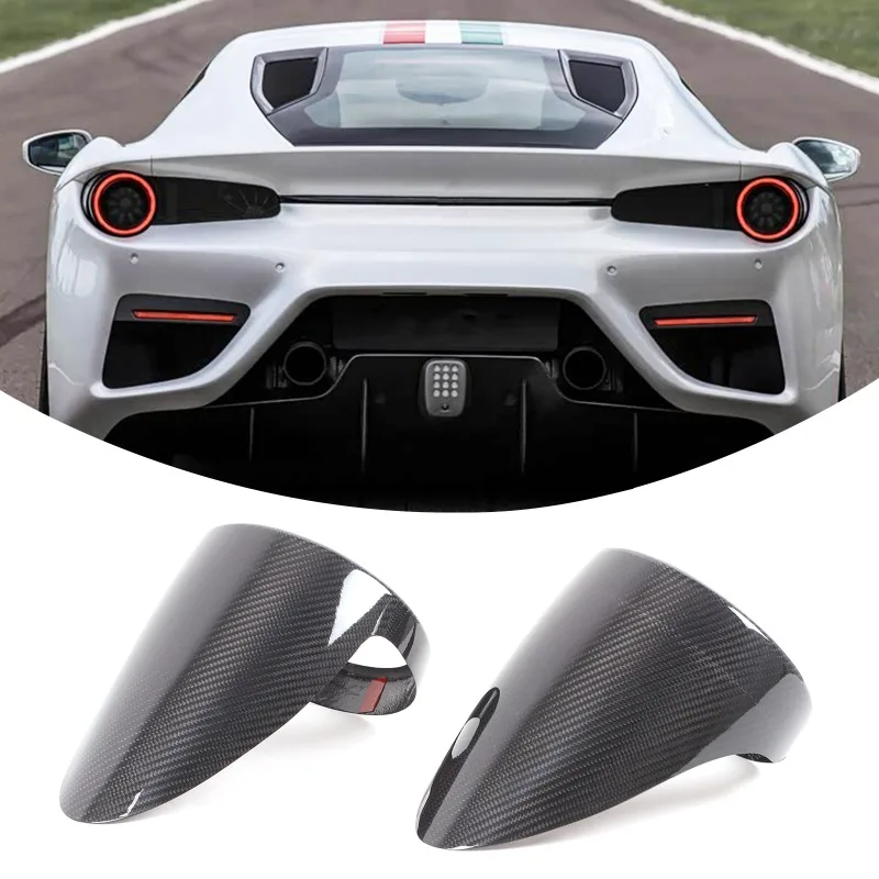 

2pcs Real Carbon Fiber Rear Tail Light FrameTrim Cover Stickers For 2011-2016 Ferrari 458 Car Exterior Accessories