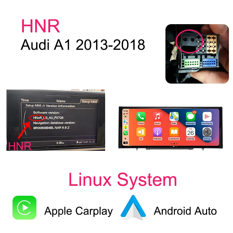 Bonroad 12.3 "1920*720P Draadloze Carplay Android Auto Voor Audi A1 2013-2018 RMC HNR Spiegel Link Airplay Linux Auto Stereo Speler