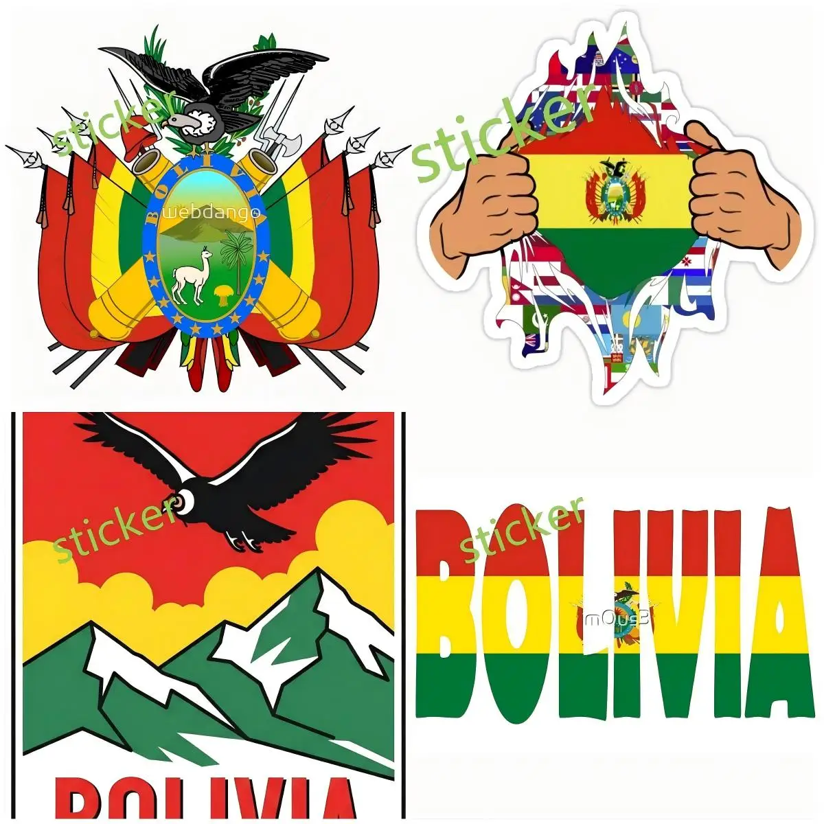 

Bolivia Map Round Flag Sticker / High Resolution Vinyl Waterproof Auto Motocross Racing Laptop Helmet Trunk Wall Stickers