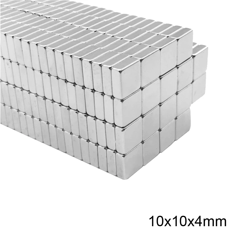 5~300PCS 10x10x4 mm Super Strong Square magnet N35 NdFeB Rare Earth Magnet Block 10*10*4 mm Neodymium Magnets sheet 10x10x4mm