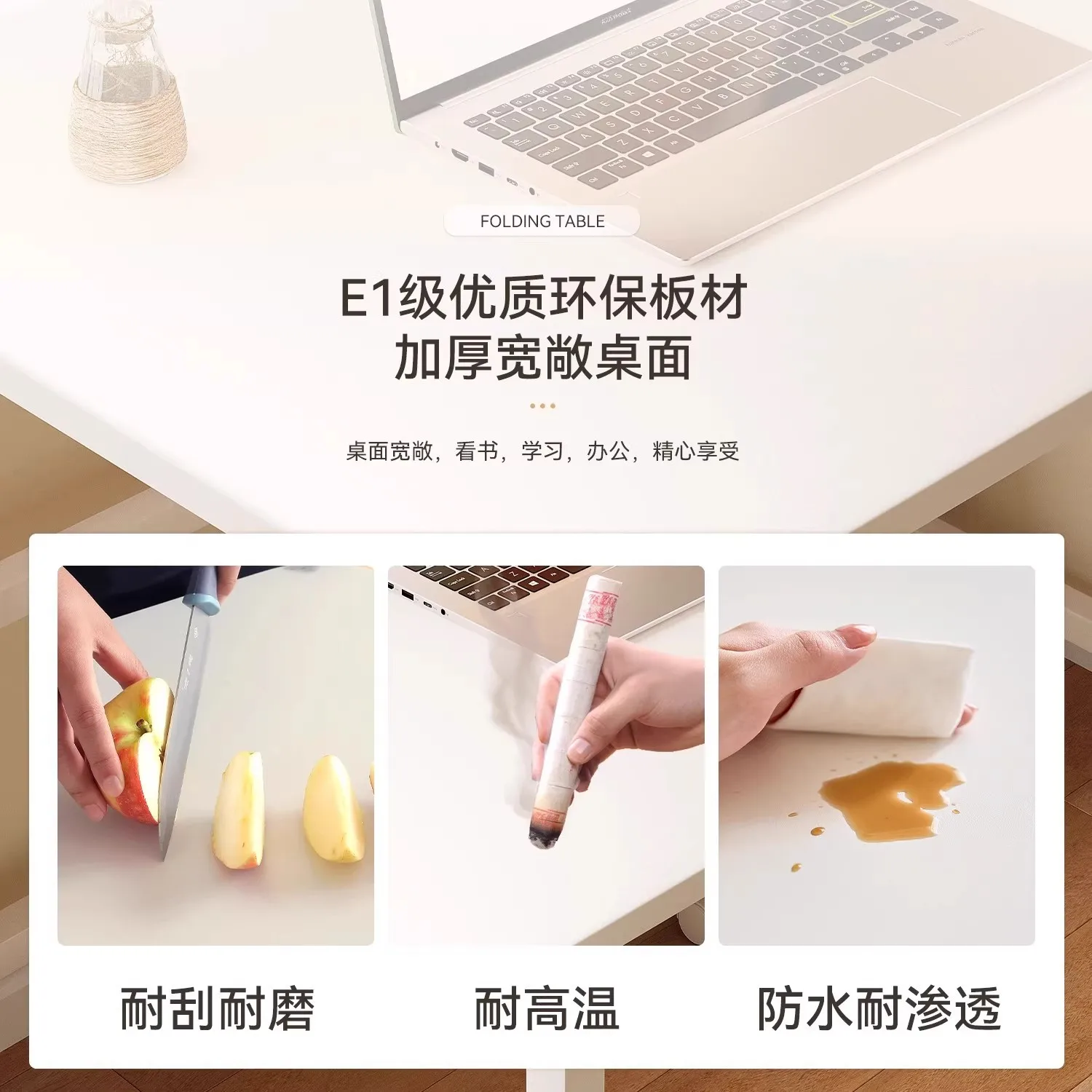 مكتب كمبيوتر لغرفة النوم، مكتب طالب منزلي، طاولة قابلة للطي، طاولة عمل بسيطة للإيجار، طاولة بجانب السرير قابلة للإزالة