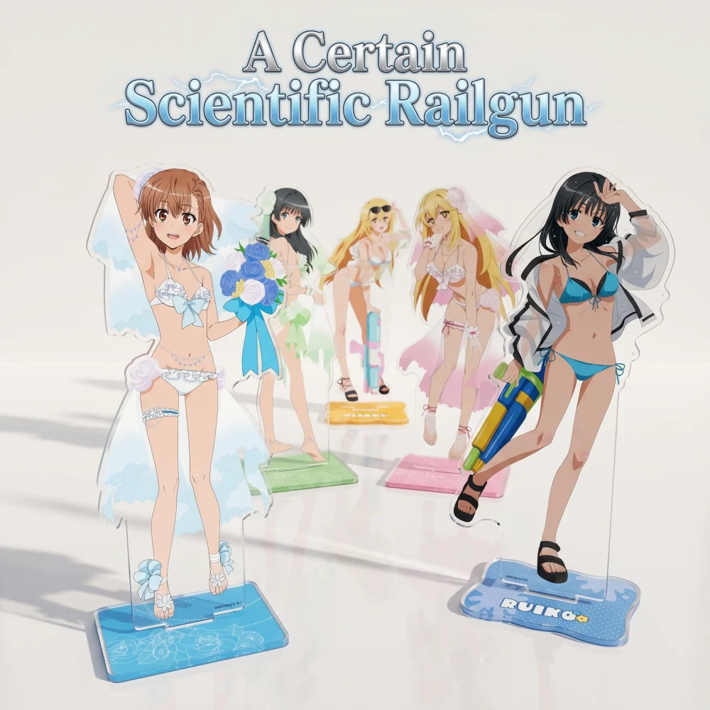 

A Certain Scientific Railgun Sexy Swimsuit series Misaka Mikoto Shirai Kuroko 15CM Cute Anime Acrylic Stand keychain Fans Gift