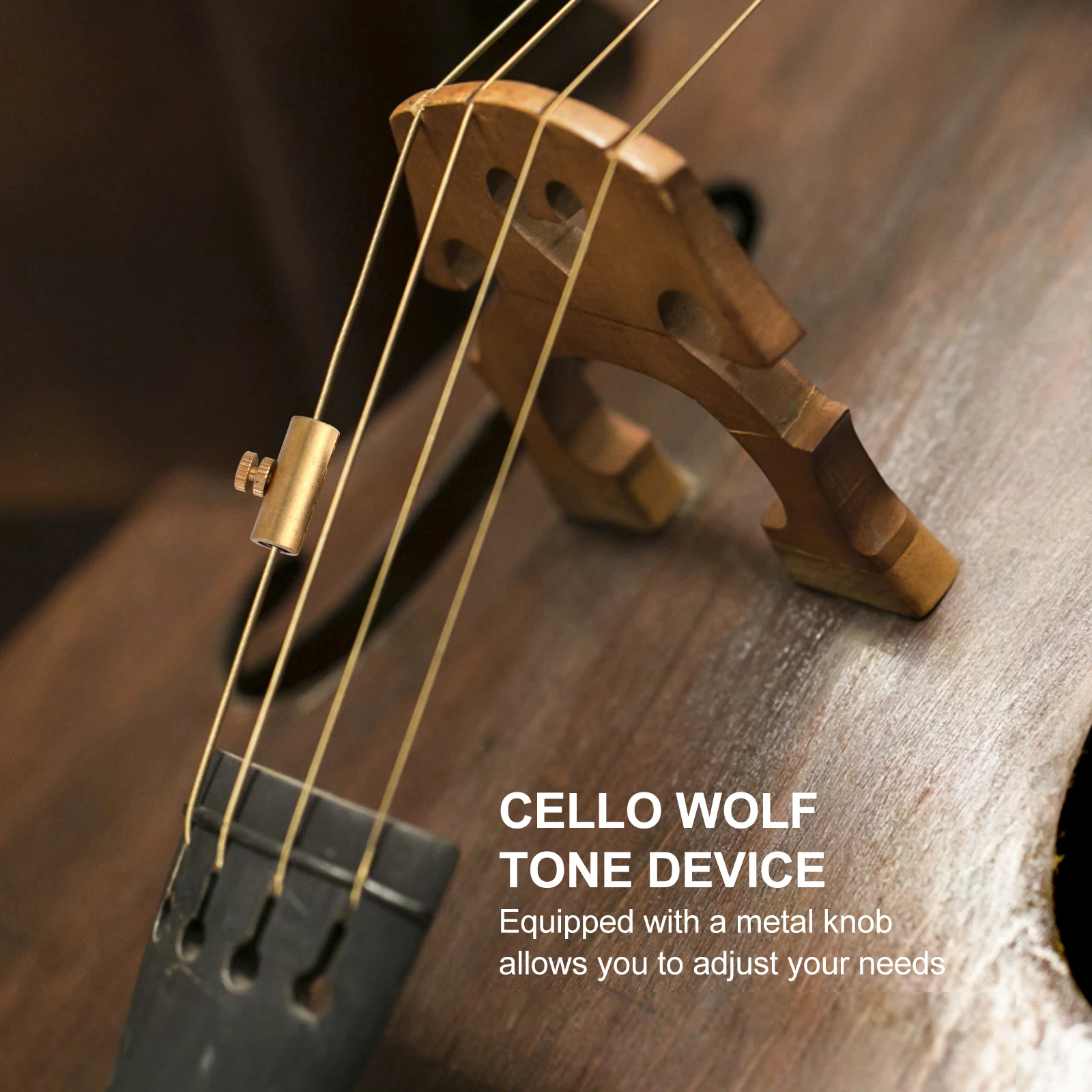 

2PCS Wolf Copper Wolf Tone Cello Violin Accessory Sound Suppress Instrument Part Adjustable Gift