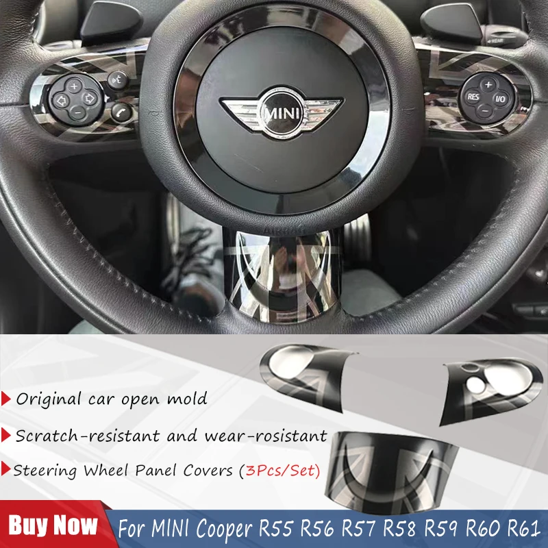 

For MINI COOPER R55 R56 R57 R58 R59 R60 R61 Steering Wheel Panel button Sticker Cover Sticker Case Interior Accessories