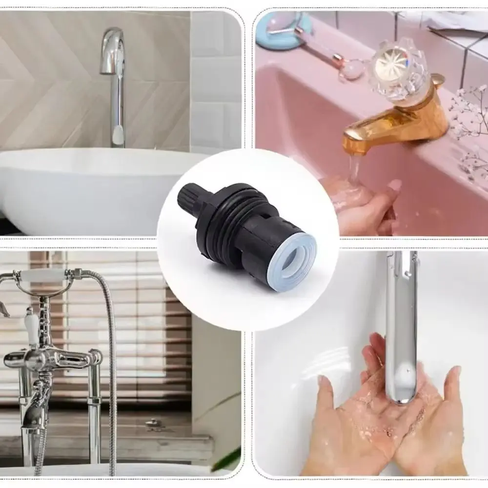 10Pcs Bathroom Kitchen Plastic Faucet Cartridge Hardware Accessory 1/2 Thread Tap Valves Core Replacement Repair Part Universal