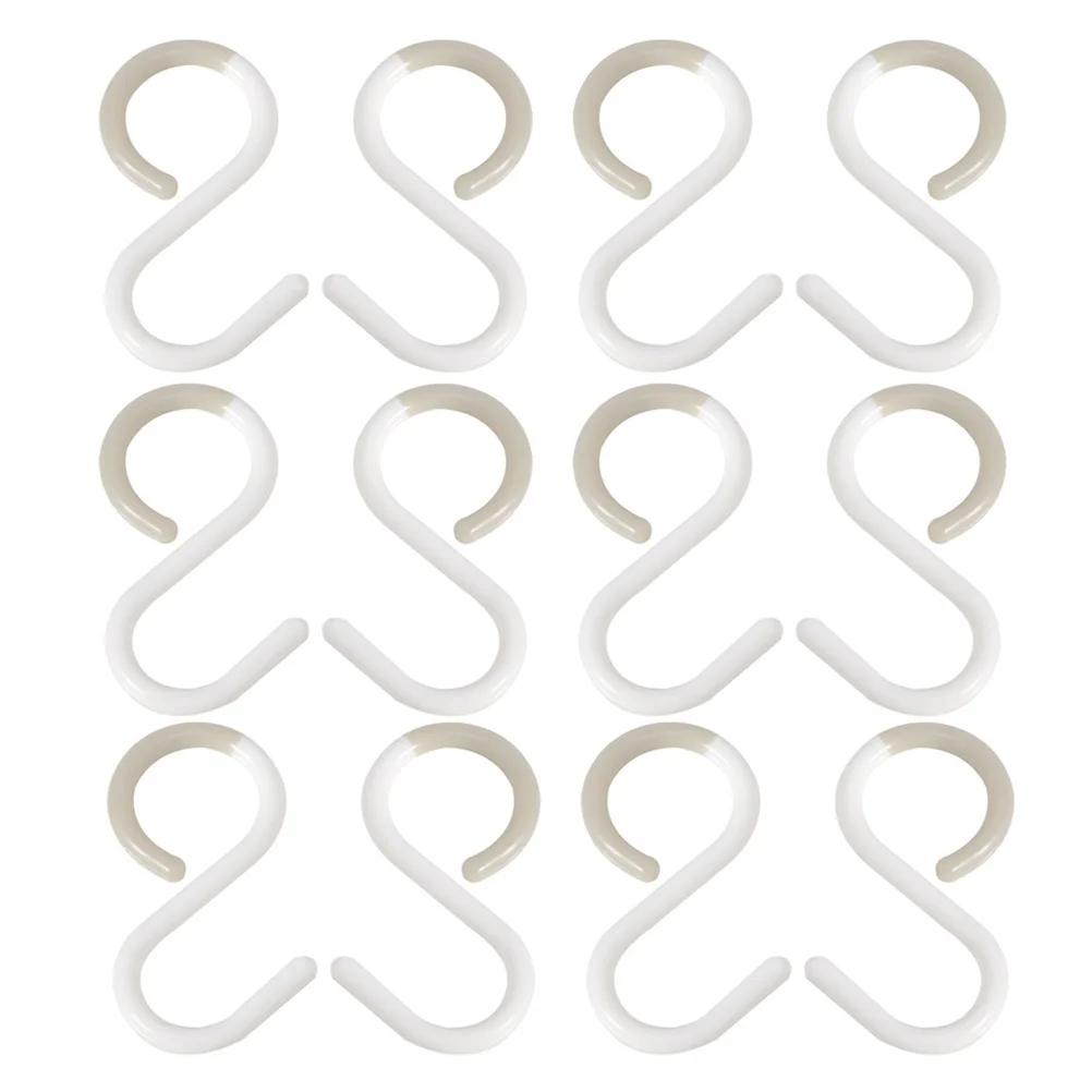 

12Pcs S-Shaped Keys Hooks Plastic Rustproof Hanging Rack for Kitchen Bathroom Closet Clothes Towels Organizer Holder