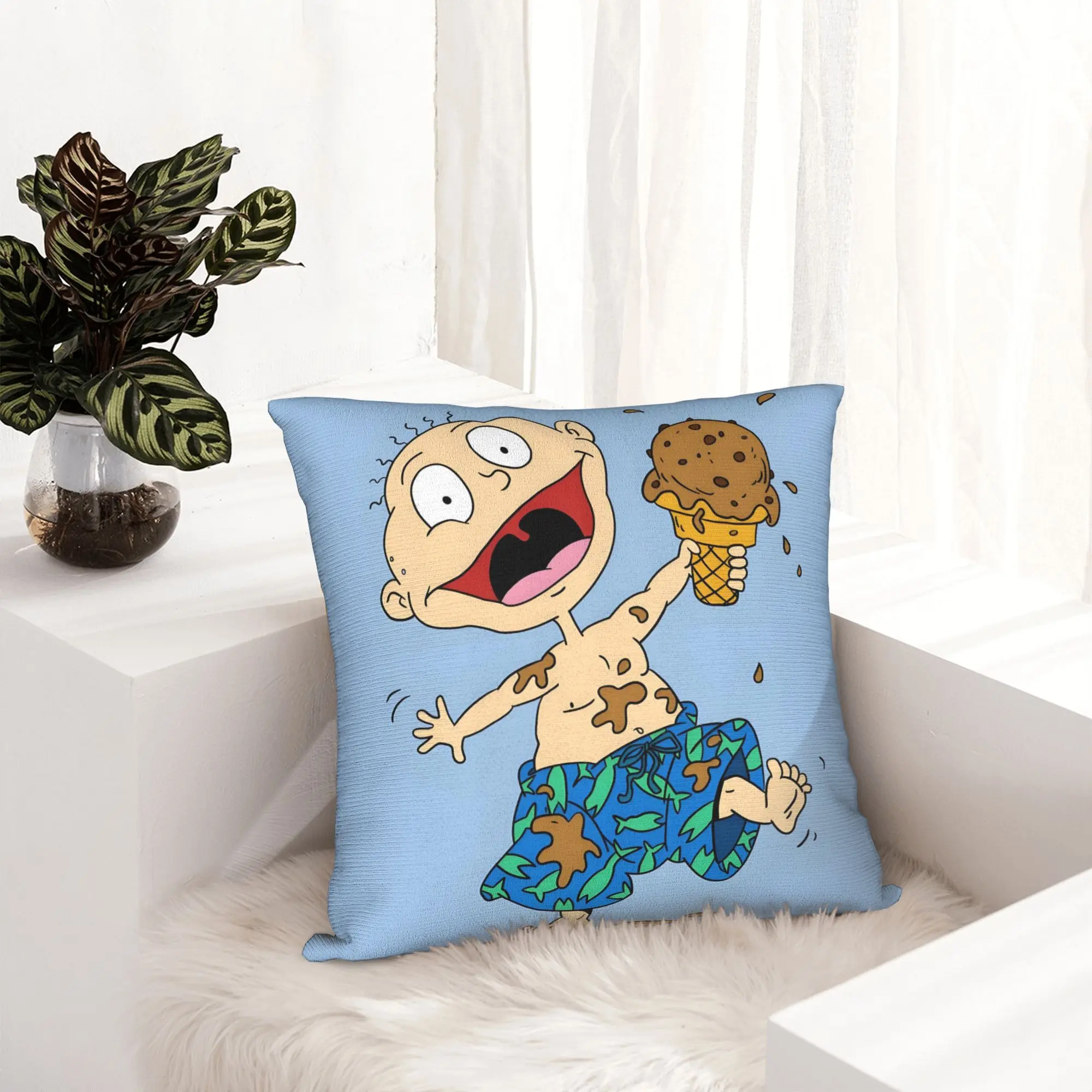 T-Tommys P-Pickles Throw Pillow Case Home Decoration R-Rugrats Cartoon Nordic Cushion Cover Velvet Pillowcase