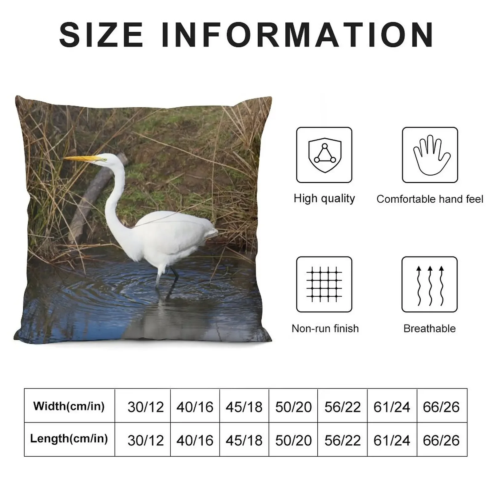 Just Right (Great Egret) Throw Pillow Christmas Cushion For Home Cushion Cover For Sofa pillow