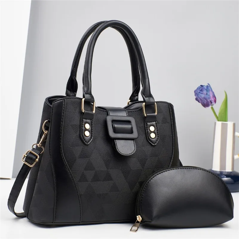 عالية الجودة كبيرة حمل حقيبة 2 قطعة مجموعة حقائب اليد النسائية حقيبة كروسبودي حقيبة يد فاخرة بولي Leather جلد المرأة حقائب كتف واحدة #2