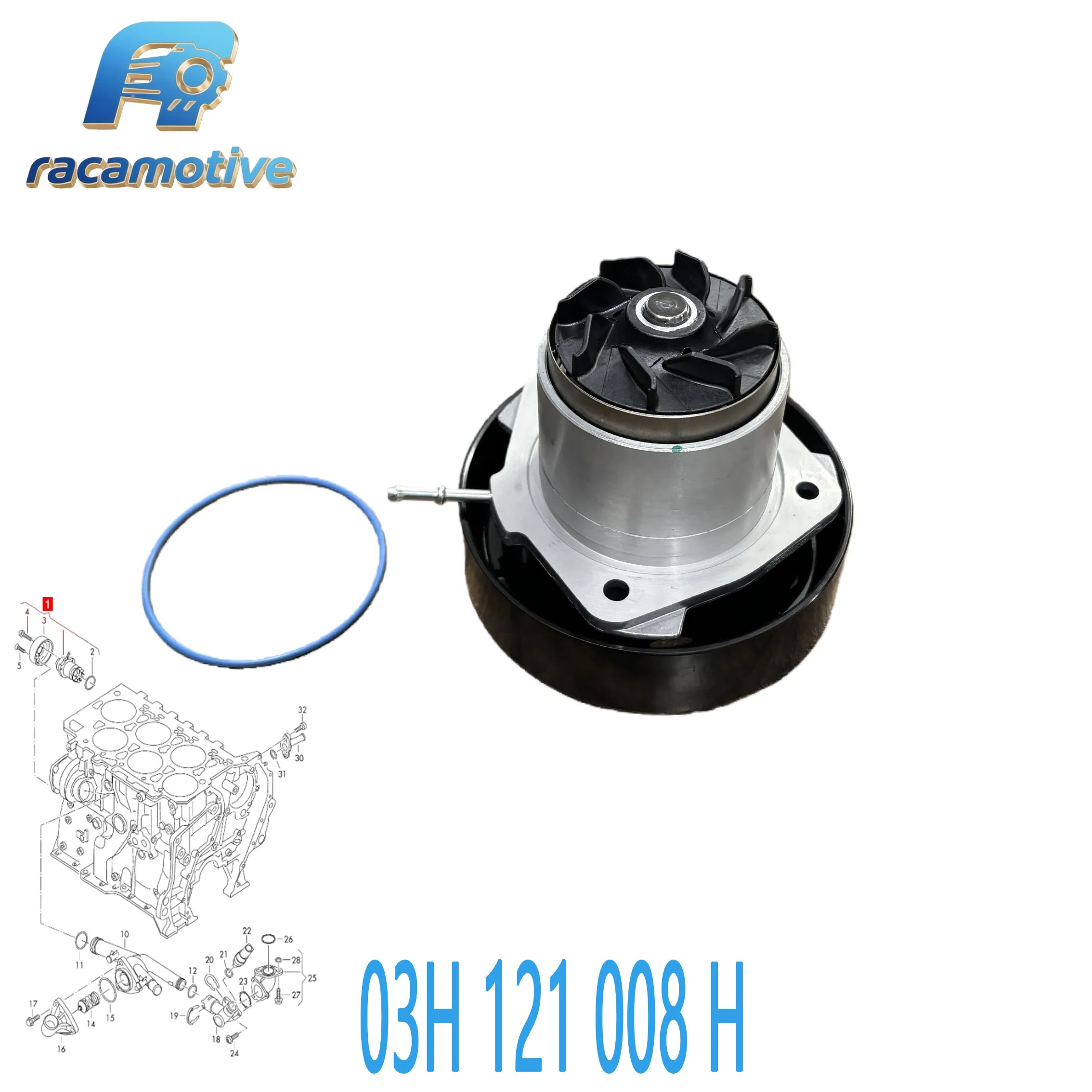 03H121008B 03H121008H 03H121008M  for Porsche CAYENNE (92A) 2010- VW ATLAS TOUAREG 7P5/7P6 Coolant pump with sealing ring.