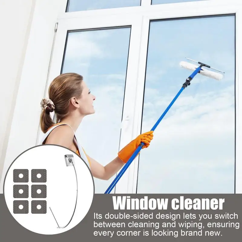 Window Cleaner Brush With Long Handle Window Cleaner Tool Window Squeegee Scrubber For Home Window Cleaning Brush With Extension