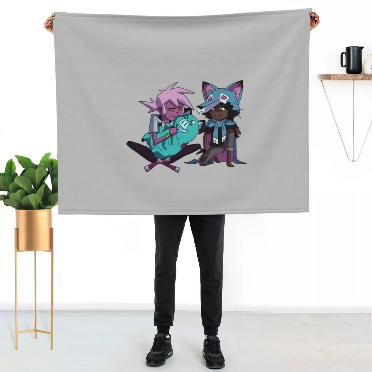 Kipo, Wolf & Mandu - Kipo And The Age Of Wonderbeasts Throw Blanket Picnic Baby sofa bed Blankets For Bed Nap Blankets