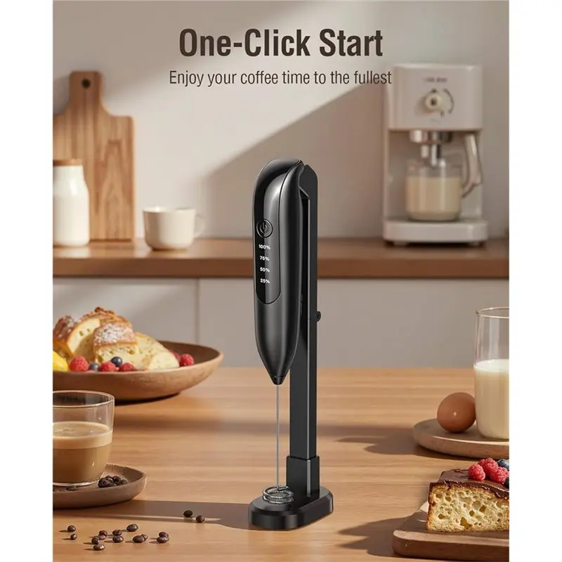 A05G-Electric For Milk Frother For Milk Coffee,Cappuccino, Handheld,Stainless Steel Drink Foam Mixer With LED Digital Display