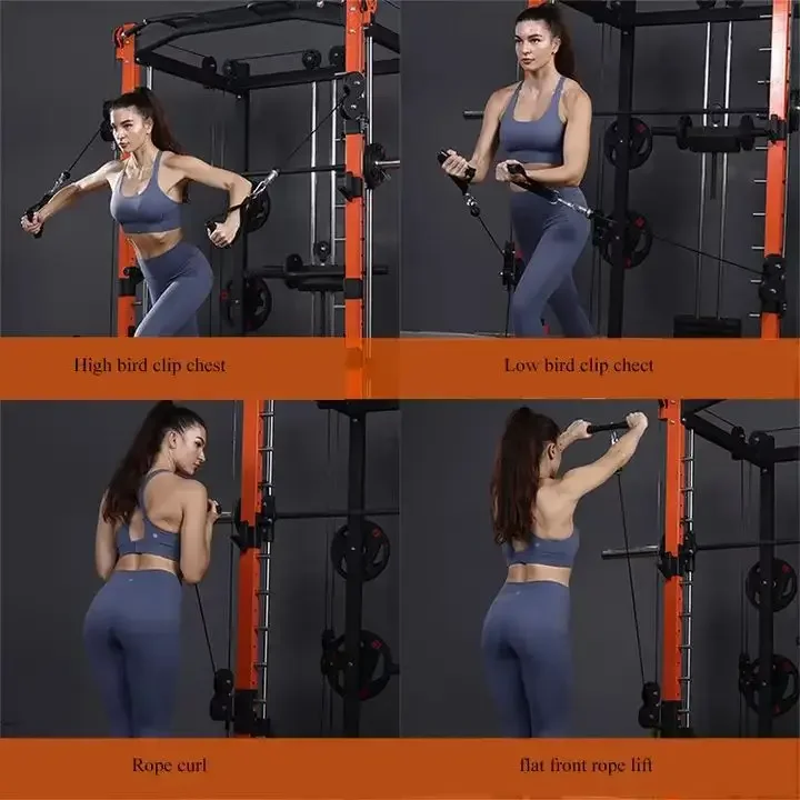 Multifunctionele Home Gym Apparatuur Pull Up Bar Katrol Kabel Smith Machine Squat Rack