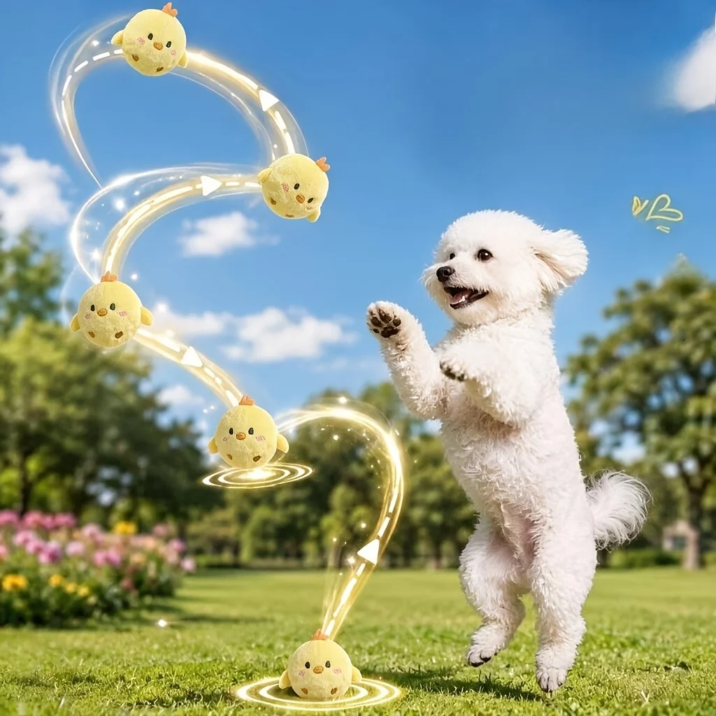 Interaktiver Quietschender Springender Kükenball – Kaubeständiges, langsam zurückfederndes Haustierspielzeug für Hunde & Katzen, Langeweile-Bekämpfer, lustiges Sound-Geschenk – Detail 5