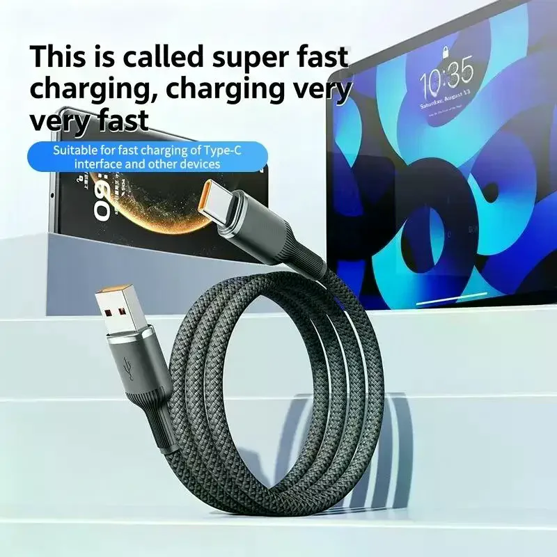 USB To Type C Cable Date Sync Line Fast Charging For Huawei Android Phone Braided Charger Cable