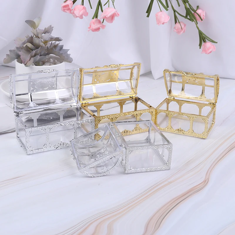 Creative Candy Box Transparent Organizer Trinket Treasure Storage Chest Collectibles Desktop Gem Candy Makeup Pirate Jewelry Box