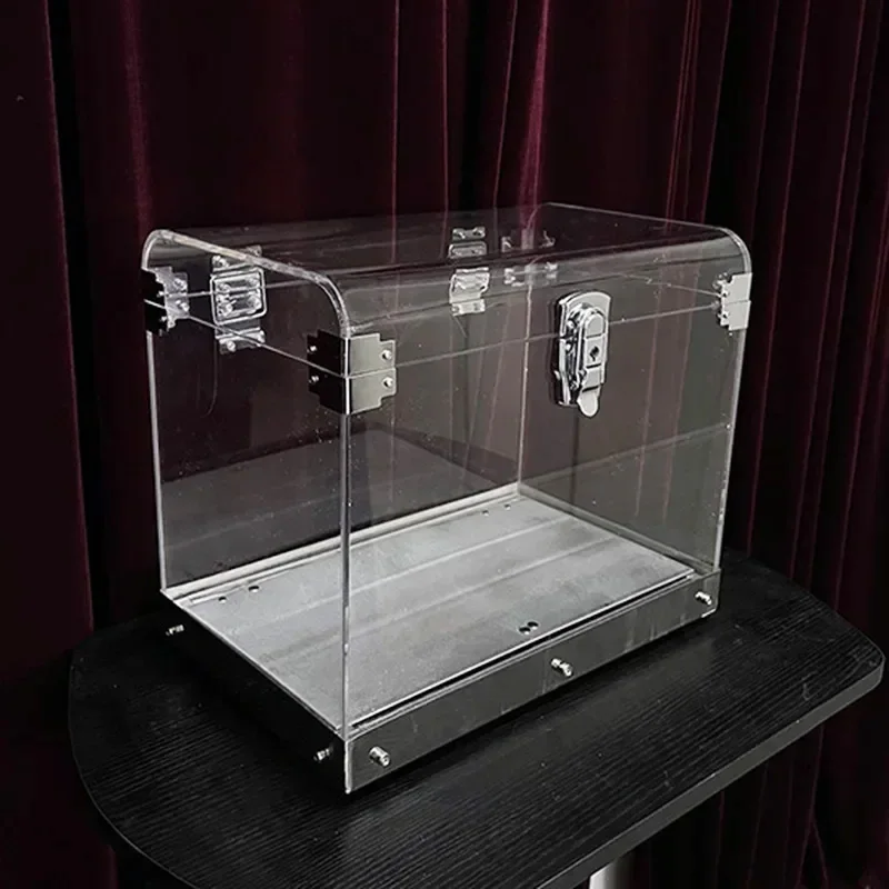 

Crystal Money Chest (Metal Corner) Magic Tricks Astonishing Visual Money Appearing Professional Stage Illusions Gimmicks Props