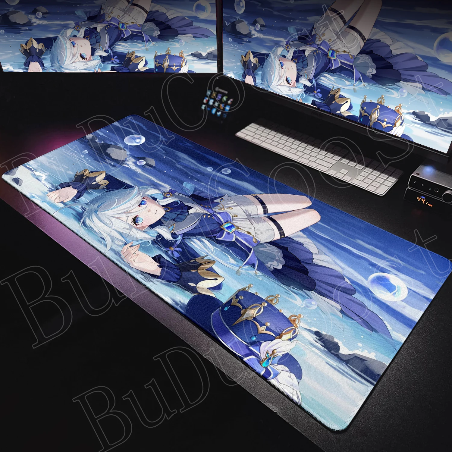 lovableThickened Computer Keyboard Genshin Impact‌ Table Desk Mat Mousepad  Furina Patterns Large Gaming Noise Reduction  Rubber