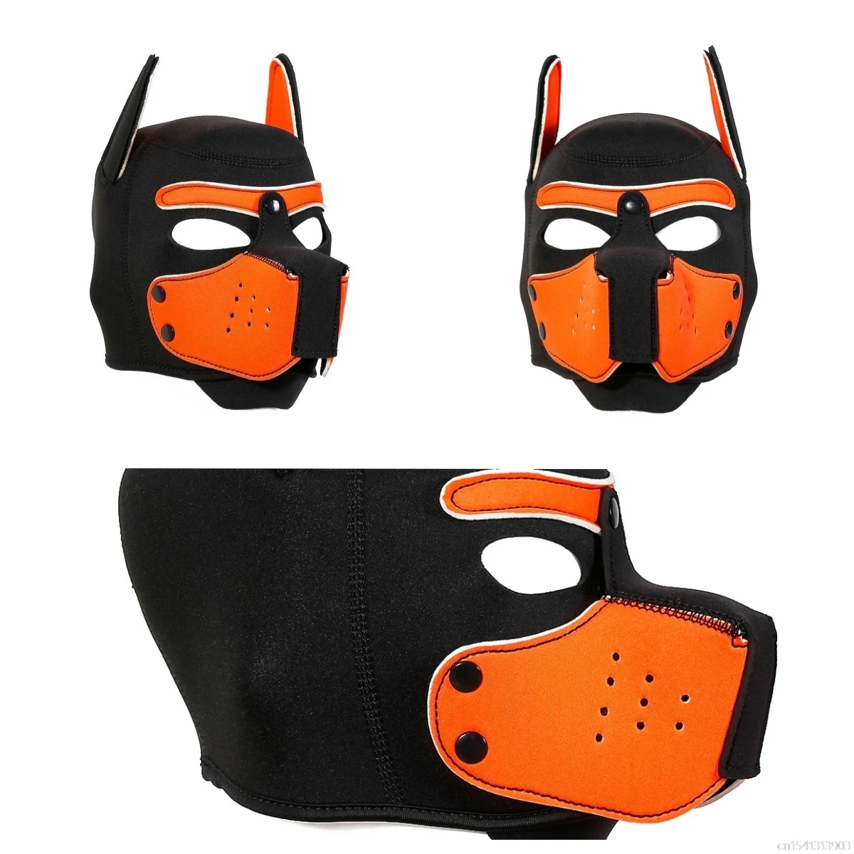Pupply Play Party Couples Games Full Face Fetish Masks Unisex Fashion Sexy Costumes Halloween Hood Latex Open Mouth Dog Headgear
