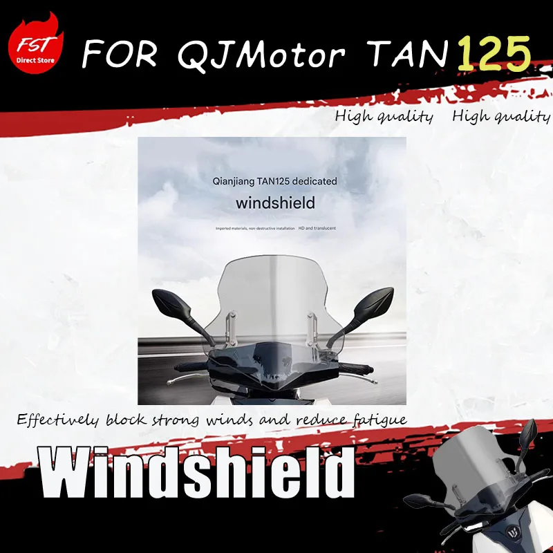 

For QJMOTOR TAN125 Modified Windshield - QJMOTOR Motorcycle Windshield Cover - Rain Shield - Raised Front Windshield