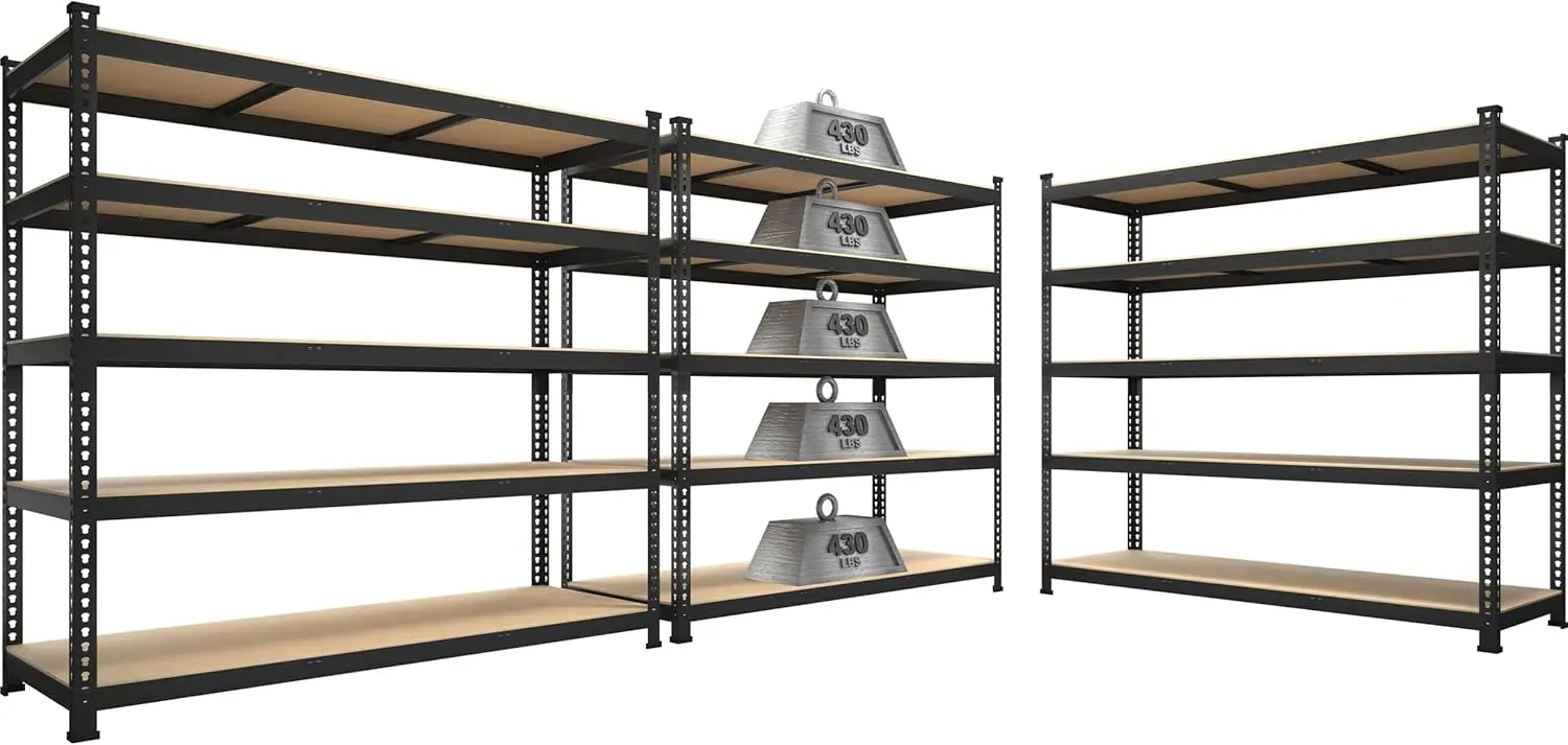 

W x 18" D x 72" H Adjustable Garage Storage Shelves - 5-Shelf Heavy Duty Shelving Unit, Metal Utility Storage Organizer Racks fo