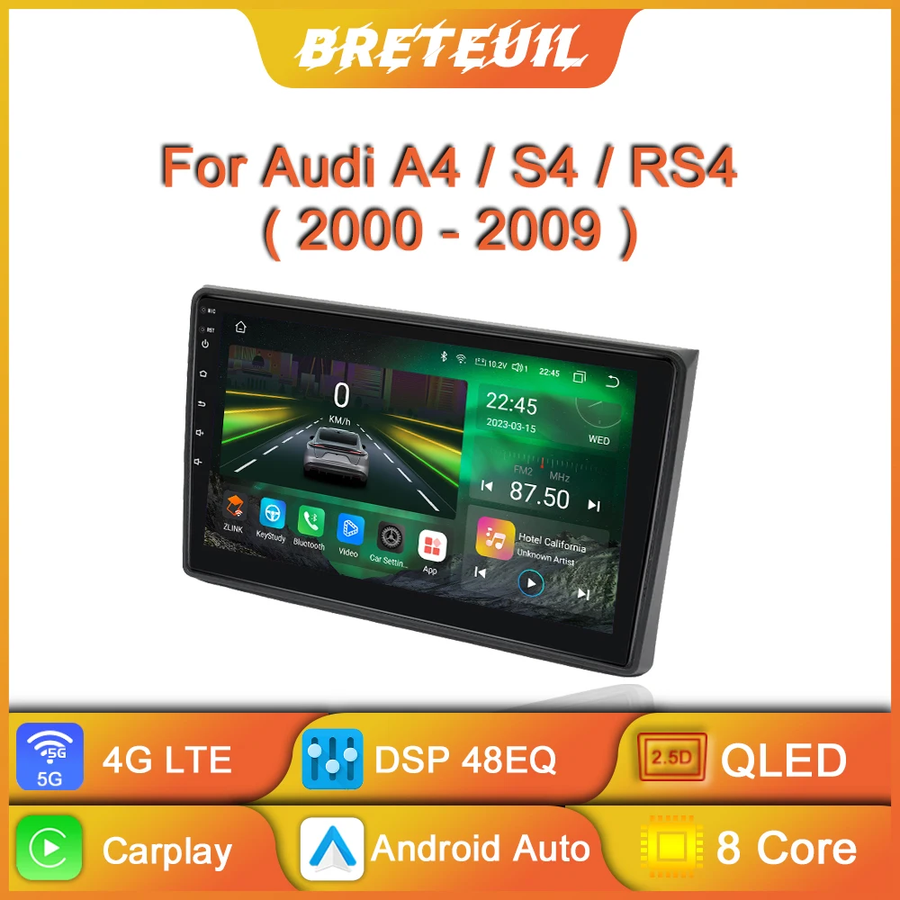 

Для Audi A4 B6 S4 RS4 B6 B7 2002 2003 2004 2005 2006 2007 2008 2009 Автомобильное радио Android Мультимедиа Видеоплеер GPS Навигация Carplay Сенсорный экран Авто Стерео