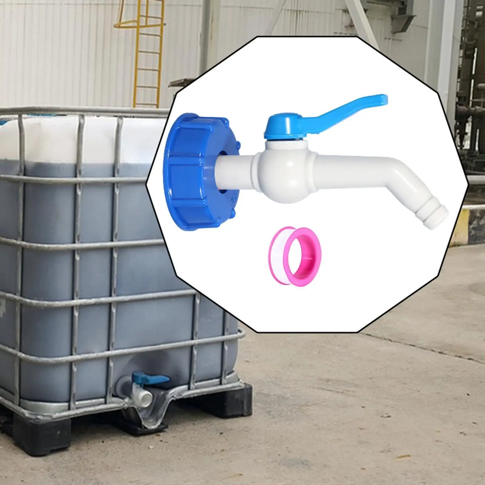 IBC Tank Adapter High Density PP Material Accurate Thread Faucet Replacement for Garden Hose Water Container