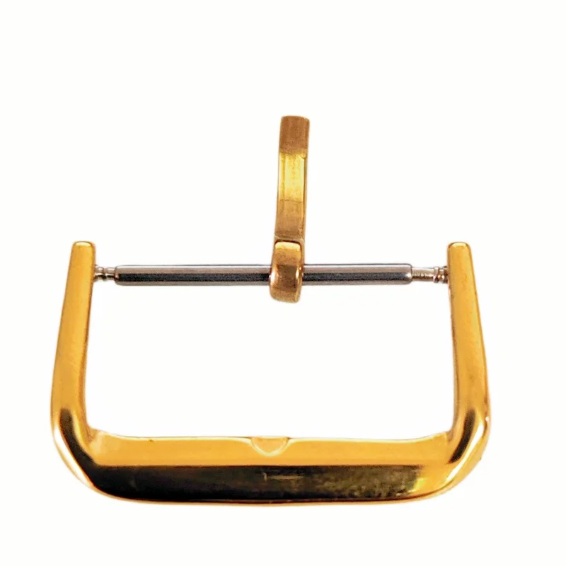 TONY-Wholesale 100PCS/Lot Gold Color Polished 10MM 12MM 14MM 16MM 18MM 20M 22MM Stainless Steel Watch Buckles For Watch Bands