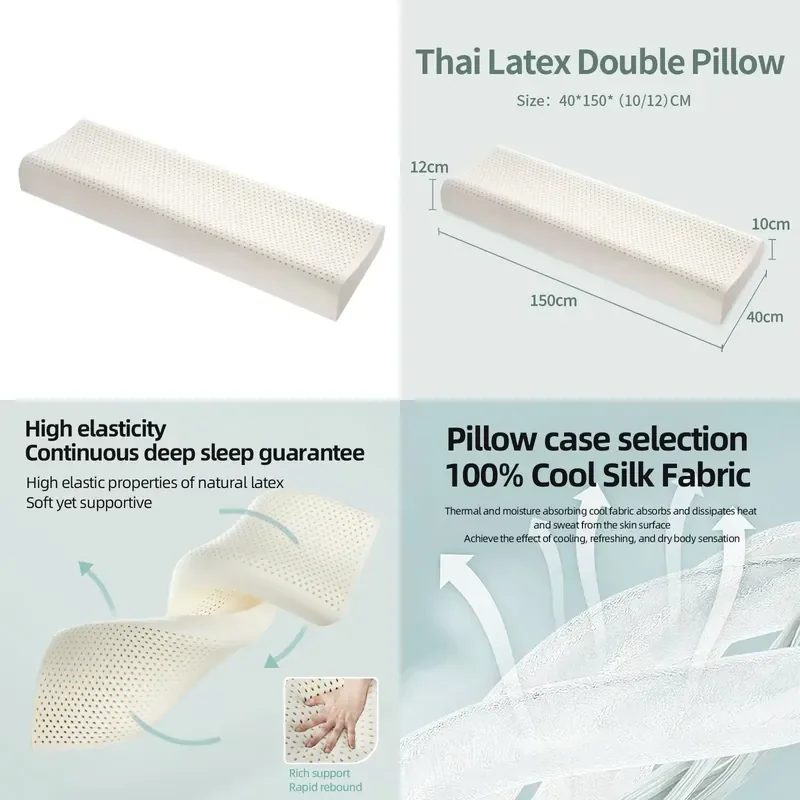 

【CHIMU HOME】 Natural Latex Double Big Size Pillow for Two for All Sleepers