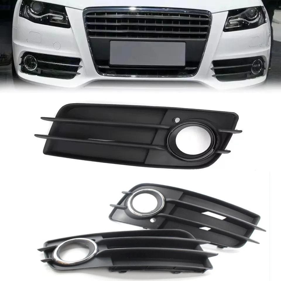 

8K0807682C 8K0807681C Car-Styling Front Bumper Lamp Trim Cover Grill Left Right Fog Light Lamp Grille for Audi S4 A4-Sline B8