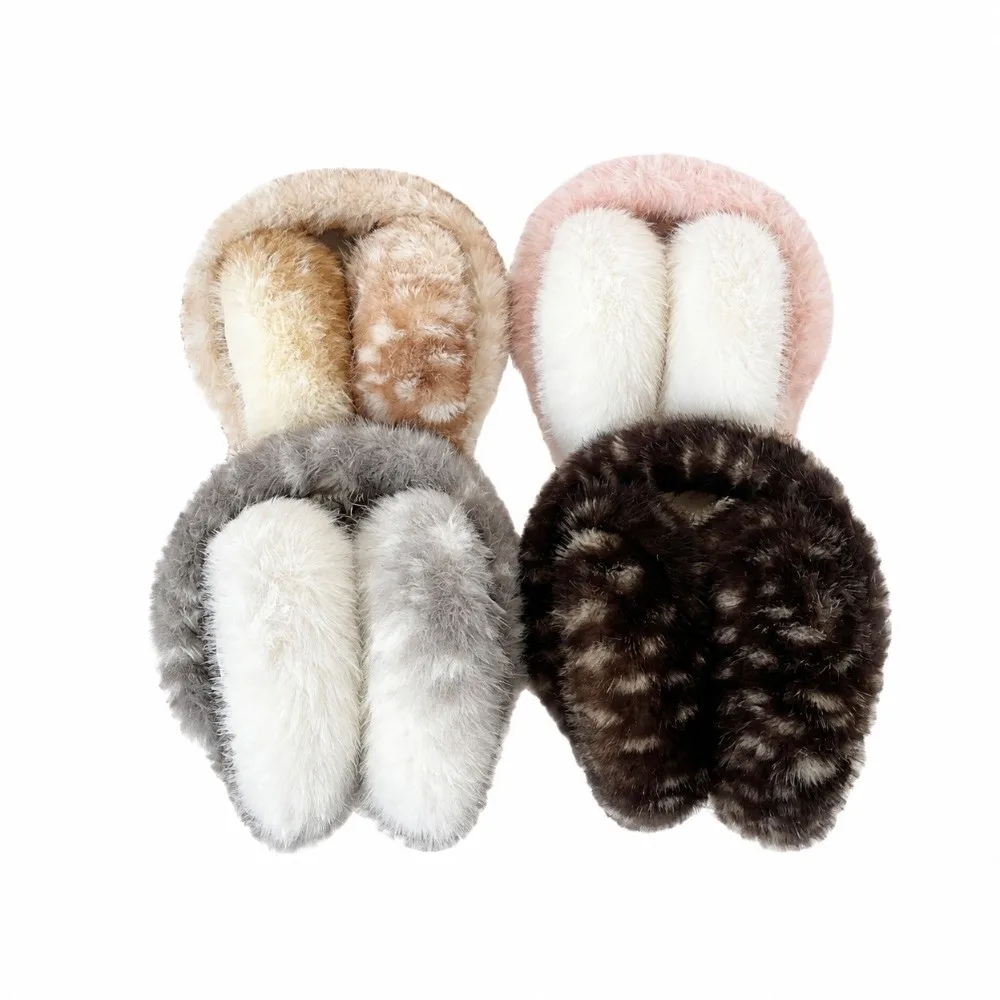 New Elk Ear Muffs Leopard Print Folding Winter Earmuffs Warm Windproof Ear Warmer Outdoor