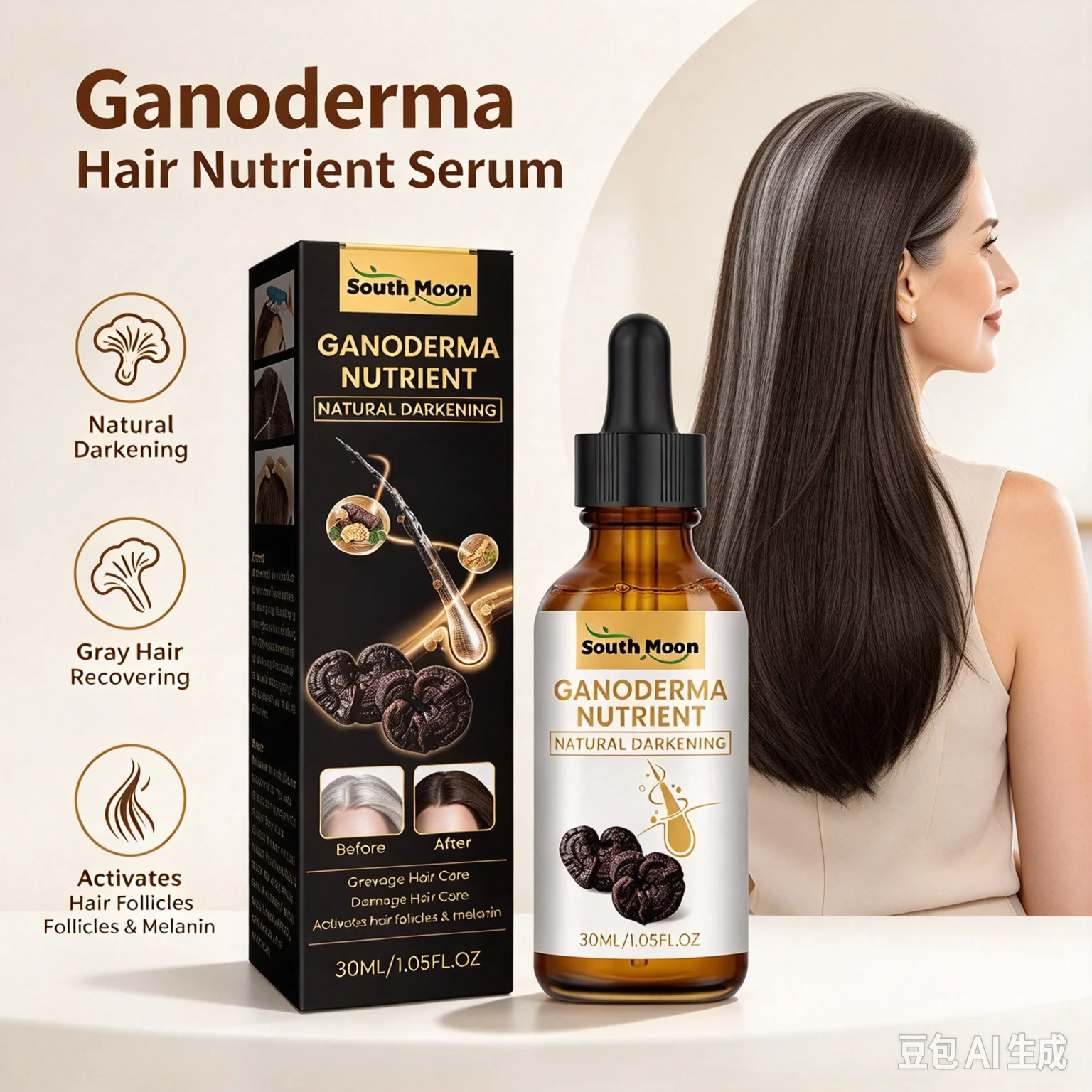 Licorice Root Sticks - Sérum nourrissant pour cheveux au Ganoderma