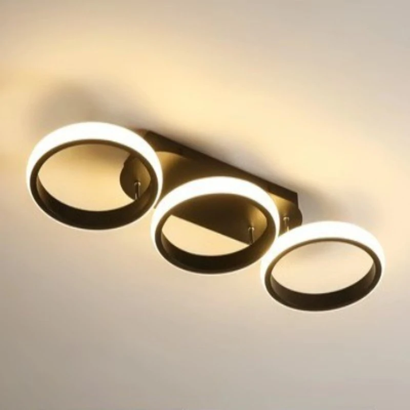 Nordic Modern LED 3-Heads Ceiling Light Black & White Suitable for Corridor Balcony Bedroom Living Room Home Decor Lighting Lamp